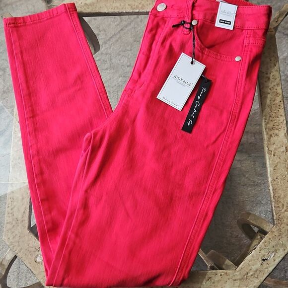 NWT Judy Blue Red High Waist Jeans Size 27 - Picture 2 of 12